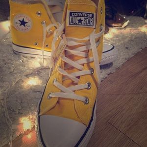 Yellow high top Converse